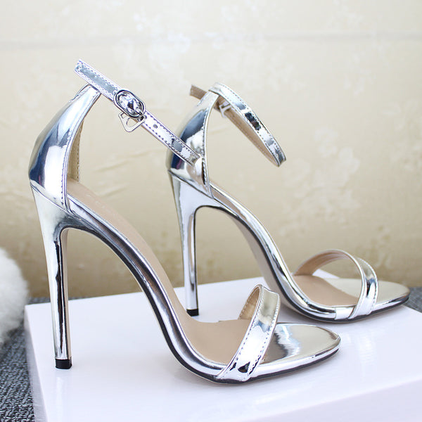 High Heels Gold And Silver Wedding Shoes Plus Size