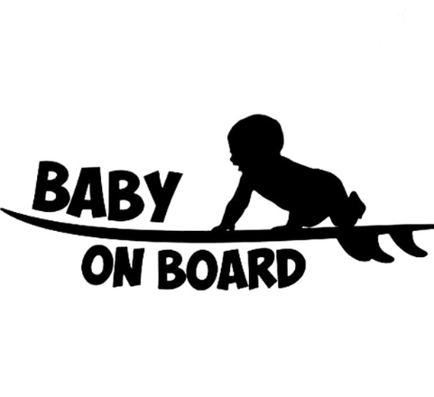 Baby on board car stickers cute baby warning car stickers