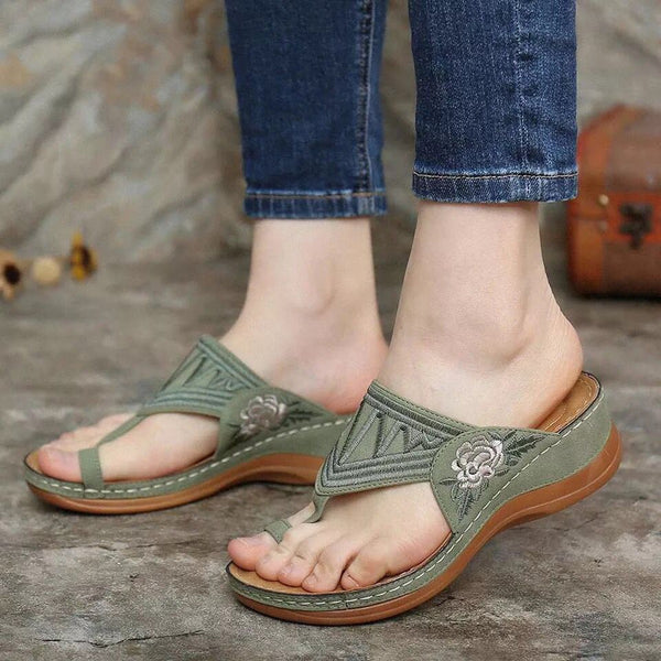 Embroidered Flip Flops Summer Sandals Women Slippers