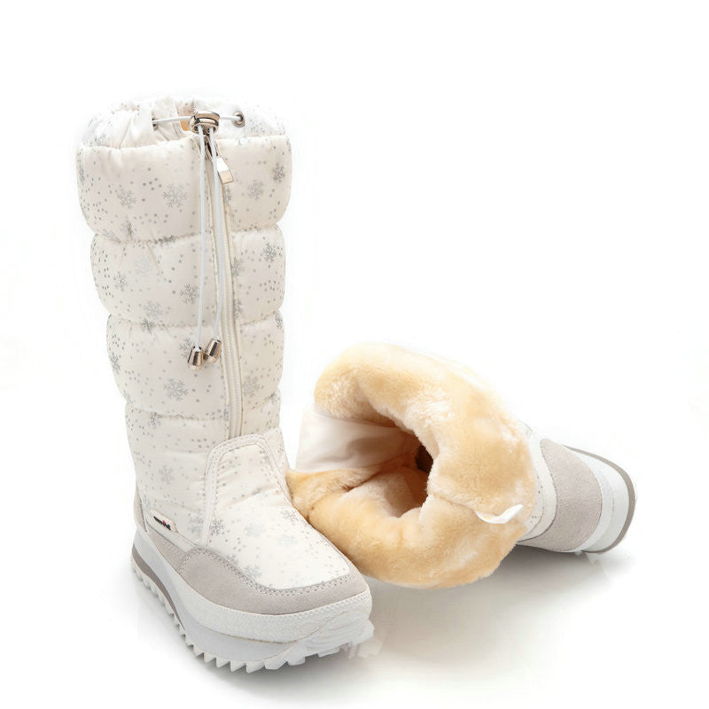 Women Snow Boots Platform Keep Warm Ankle Winter Boots with Thick Fur Heels