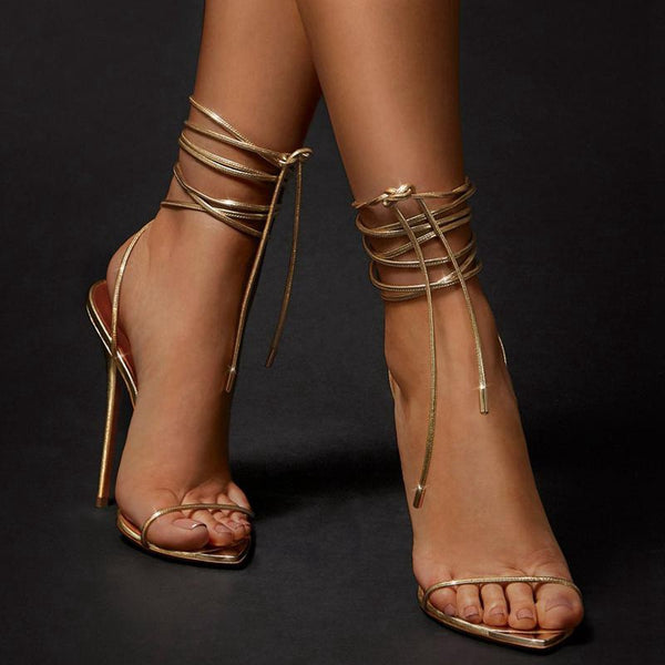 Women Ankle Strap Stiletto Sandals