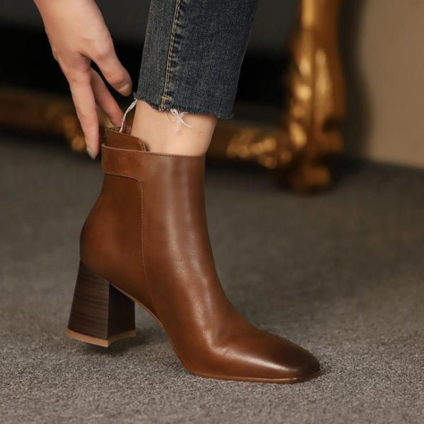 Autumn Thick-heeled Mid-heel Short Boots Women Boots
